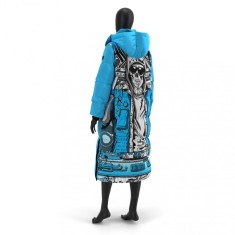 Geaca dama bleu cu print oversize GF010