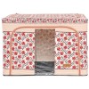 Cutie de depozitare pliabila, flippy,100 l din bumbac si in, 60x42x40 cm, fereastra frontala, 2 usi de acces cu fermoar bidirectional, cadru metalic,