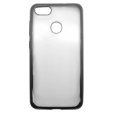 Husa silicon slim transparenta cu margini electroplacate negre pentru Huawei P9 Lite Mini (Y6 Pro 2017)