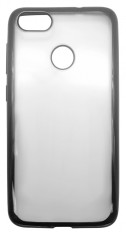 Husa silicon slim transparenta cu margini electroplacate negre pentru Huawei P9 Lite Mini (Y6 Pro 2017)
