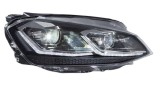 Set faruri Vw Golf 7 (5k), 10.2012-2016, montare fata, stanga+dreapta, indicator dinamic; LED; manual; rama argintie; Tuning; LED, Vland