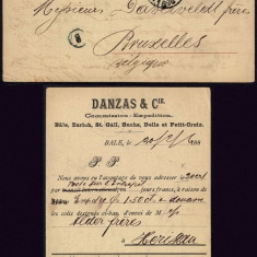 Switzerland 1886 Old postcard postal stationery Basel to Brussels Belgium DB.182