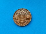 Moneda 20 Francs Monaco 1950, RAR, Stare Buna