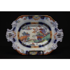 Platou din ceramica Anglia cu scene asiatice - perioada interbelica