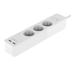 Prelungitor Orico GPC-3A2U cu 2 port-uri USB alb foto