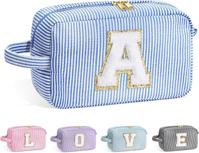 LIFE Personalizat Mare Cute Roz Machiaj Geantă - Inițial Cosmetic Travel Bag Lar foto