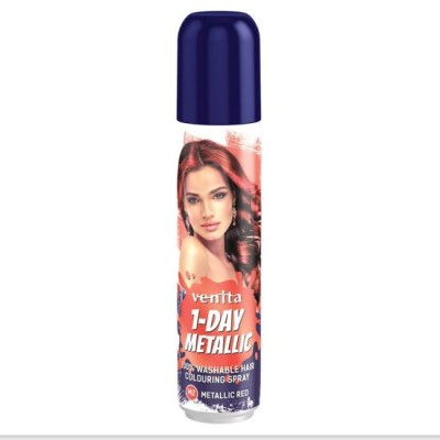 Spray colorant pentru par, fixativ, Venita, 1-Day Metallic Color, nr M2, Rosu foto