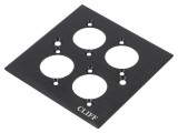 Adaptor de Montare Cvadruplu Negru Metalic 19x24mm, CLIFF