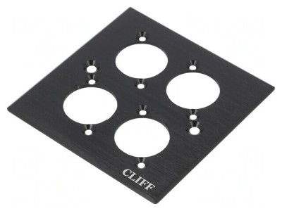 Adaptor de Montare Cvadruplu Negru Metalic 19x24mm foto