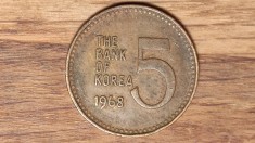 Korea / Coreea de Sud - moneda de colectie exotica - 5 won 1968 - foarte greu de gasit
