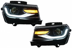 Faruri LED DRL Chevrolet Camaro (2014-2015) cu Semnal Dinamic Conversie la 2016+ Performance AutoTuning