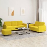VidaXL Set de canapele, 3 piese, galben, catifea