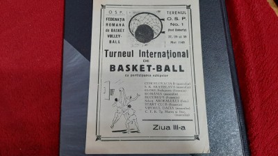 program Turneu international baschet 27-30 05 1948 foto