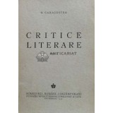 Critice literare (volumul 1, 1943) - 1943 - D. Caracostea (V57)