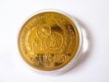 Rom&acirc;nia medalie UNC placată cu aur &icirc;n capsula originală:Inaugurarea muzeului Băncii Naționale 4 mai 1997,diam.=37 mm