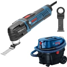 Bosch GOP 30-28 + GAS 12-25 PL - Multicutter 300 W + Aspirator umed-uscat 1250 W 200 mbar 25 l priza scule electrice