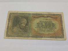 Bancnota 25000 drahme 1943 foto