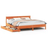 Cumpara ieftin Cadru de pat fara saltea, maro ceruit 200x200 cm lemn masiv pin