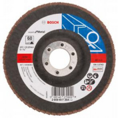 Disc de slefuire evantai BOSCH X551 pentru metal ,D 125 mm; G 60, versiunea dreapta