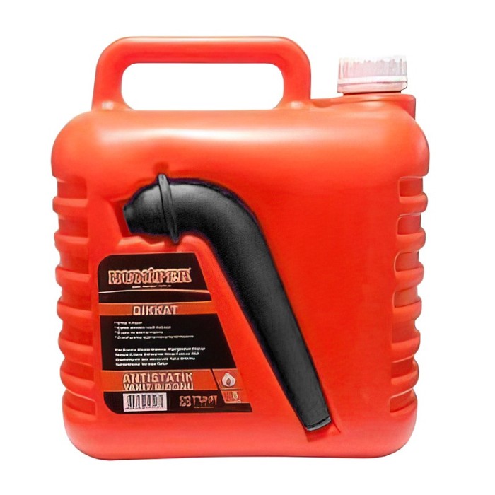 Canistra combustibil din plastic cu palnie, rosie, 5 litri