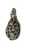 Pandantiv cu Jasp Leopard, fir metalic argintiu, Bej, 5 cm, Lux, Love, RavariuArt