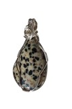 Cumpara ieftin Pandantiv cu Jasp Leopard, fir metalic argintiu, Bej, 5 cm, Lux, Love