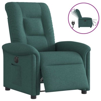 vidaXL Fotoliu rabatabil electric, verde &amp;icirc;nchis, material textil 3303240 foto