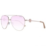 Ochelari de soare dama Guess GF6140 28T 62, aviator, roz auriu, lentile burgundy gradient, protectie UV