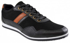 Pantofi Barbati Casual Negri Piele Intoarsa- Roadster foto