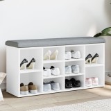 vidaXL Bancă de pantofi, alb, 102x32x50 cm, lemn prelucrat