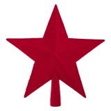 V&acirc;rf Brad Crăciun RedStar, Stea, Catifelat, Plastic, Culoare Roșu, Dimensiune 23cm, Oem