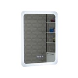 Oglinda baie GNMD21 cu iluminare LED, functie dezaburire, ceas si termometru, 60 cm, suspendata, alb