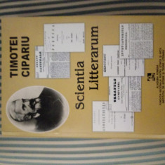 Timotei Cipariu Scientia Litterarum, cu dedicatia si autograful autoarei editiei