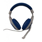 Casti cu fir elSales ELS-782 cu microfon, reglabile , Dynamic Sound , Pure Bass , alb/albastru