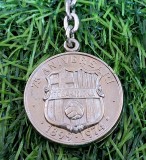 Breloc FC Barcelona "75 ani" - Colectie Fotbal, Aniversare 1974