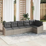 VidaXL Set de canapele pentru grădină 6 pcs Gri deschis Rattan poli