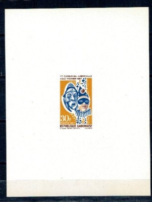Gabon 1967 - Carnaval, colita nedantelata DELUXE foto