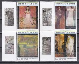 Sierra Leone 2019 - Picturi de Gustav Klimt, Serie cu Tabsuri, MNH