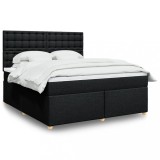 VidaXL Pat box spring cu saltea, negru, 180x200 cm, catifea 3293675