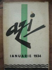 AZI - REVISTA LUNARA DE LITERATURA, CRITICA SI ARTA- AN 3, Nr. 1, ianuarie 1934 foto