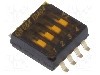 Intrerupator DIP, 2 pozitii, montare SMT, 4 sectiuni, C&amp;amp;K - TDA04H0SB1 foto