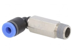 Racord Push-in &icirc;n Unghi Alamă Nichelată PBT 0,95-15bar