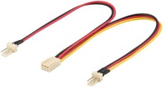 Cablu alimentare PC 2x Fan 3 pini tata - Fan mama 3 pini 22cm Goobay foto