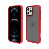 Husa de protectie Vetter pentru iPhone 12 Pro, 12, Clip-On Hybrid, Shockproof Soft Edge and Rigid Matte Back Cover, Red