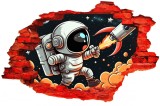 Cumpara ieftin Sticker decorativ Astronaut, Negru, 90 cm, 8089ST-1, Oem