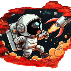 Sticker decorativ Astronaut, Negru, 90 cm, 8089ST-1