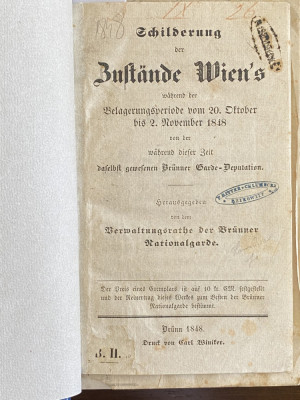 carte veche lb germana rara Schilderung der Busstande Wien&amp;#039;s 1848 foto