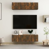 VidaXL Dulap TV de perete, 4 buc, stejar, 60x30x30 cm, lemn prelucrat