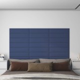 VidaXL Panouri de perete, 12 buc., albastru, 60x15 cm, textil, 1,08 m&sup2;
