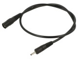 Cablu DC 1x0,5mm2 Negru Cu Mufă și Soclu Drept
